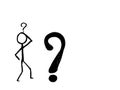 Stick figure. Stickman figure with a question Mark icon. Illustration.