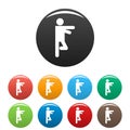 Stick figure stickman icons set pictogram simple