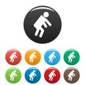 Stick figure stickman icons set pictogram simple