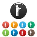 Stick figure stickman icons set pictogram simple