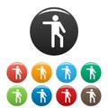 Stick figure stickman icons set pictogram simple