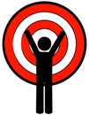 Stick figure with target head