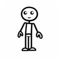 Monochrome Stick Figure Illustration With Bold Outline