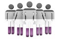 Stick figures with asexual flag, 3D rendering