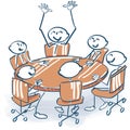 Stick figures at a conference Royalty Free Stock Photo