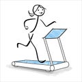 Cute Sports Girl Running on Treadmill