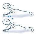 Stick figures are doing pushups Royalty Free Stock Photo