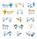 Stick figures. Key to success, business opportunity or solution concept Royalty Free Stock Photo