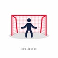 Stick Figures of Soccer or Football Goalkeeper.