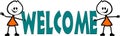 Stick figures with Welcome Royalty Free Stock Photo