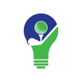 Stick golf bulb shape concept logo design vector Royalty Free Stock Photo