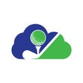 Stick golf cloud shape concept logo design vector Royalty Free Stock Photo