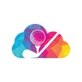 Stick golf cloud shape concept logo design vector Royalty Free Stock Photo
