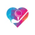 Stick golf heart shape concept logo design vector Royalty Free Stock Photo