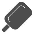 Stick ice cream solid icon. Ice lolly vector illustration isolated on white. Sweets glyph style design, designed for web