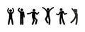 Stick icon figure pictogram man people isolated silhouettes