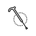 Black solid icon for Stick, wand and ramrod Royalty Free Stock Photo