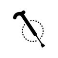 Black solid icon for Stick, wand and ramrod Royalty Free Stock Photo