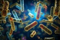 Stick like bacteria cells magnified in a 3D rendered representation Royalty Free Stock Photo