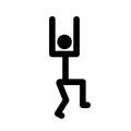 Stick man, dynamic position icon. Figures, standing posture symbol, sign. Pictogram isolated on white background. Abstract person Royalty Free Stock Photo