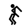 Stick man, dynamic position icon. Figures, standing posture symbol, sign. Pictogram isolated on white background. Abstract person Royalty Free Stock Photo