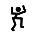 Stick man, dynamic position icon. Figures, standing posture symbol, sign. Pictogram isolated on white background. Abstract person Royalty Free Stock Photo