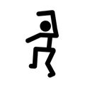 Stick man, dynamic position icon. Figures, standing posture symbol, sign. Pictogram isolated on white background. Abstract person Royalty Free Stock Photo