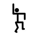 Stick man, dynamic position icon. Figures, standing posture symbol, sign. Pictogram isolated on white background. Abstract person Royalty Free Stock Photo