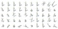 Stick man figures icons set, isometric style Royalty Free Stock Photo