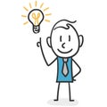 Stick man have an idea Royalty Free Stock Photo