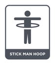 stick man hoop icon in trendy design style. stick man hoop icon isolated on white background. stick man hoop vector icon simple