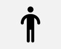 Stick Man Icon. Person Human Man Boy Male Figure Stand Standing Men Bathroom Restroom Sign Symbol