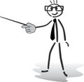 Stick man illustration - pointing and showing Royalty Free Stock Photo