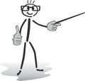 Stick man illustration - pointing and showing Royalty Free Stock Photo