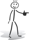 Stick man illustration - pointing and showing Royalty Free Stock Photo