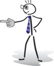 Stick man illustration - pointing and showing Royalty Free Stock Photo