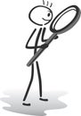 Stick man with magnifying glass - search and find Royalty Free Stock Photo