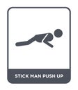 stick man push up icon in trendy design style. stick man push up icon isolated on white background. stick man push up vector icon