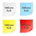 Stick note welcome back Royalty Free Stock Photo
