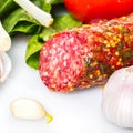 Stick salami with vegetables