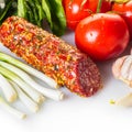 Stick salami with vegetables