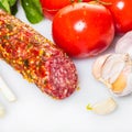 Stick salami with vegetables