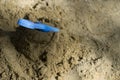 Stick a shovel in a pile of sand Royalty Free Stock Photo