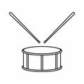 Stick And Snare Outline Icon Vector Illustration