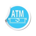 Sticker with ATM cash point icon Royalty Free Stock Photo