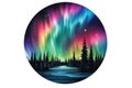 Sticker Aurora Borealis Colorful Display Of The Northern Lights In Earths Atmosphere