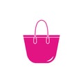 Sticker bag in the style of Barbie. Pink color. Flat illustration isolated on white background. Royalty Free Stock Photo