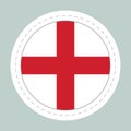 Sticker ball with flag of England. Round sphere, template icon. English national symbol. Glossy realistic ball, 3D