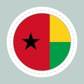 Sticker ball with flag of Guinea-Bissau. Round sphere, template icon. National symbol. Glossy realistic ball, 3D