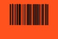 Sticker barcode paper orange and black color Royalty Free Stock Photo